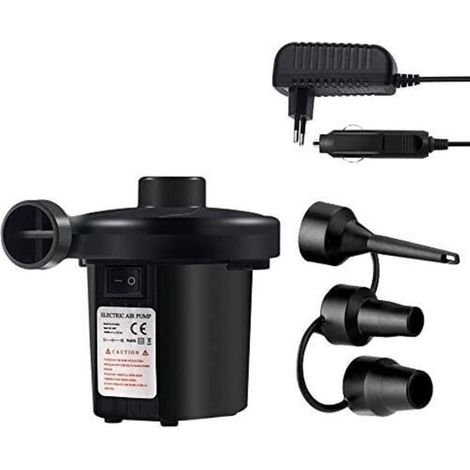Pompe à air électrique 2 en 1, gonfleur et dégonfleur électrique avec 3 embouts pour bateaux, bouées de piscine et matelas pneumatiques (1/4)