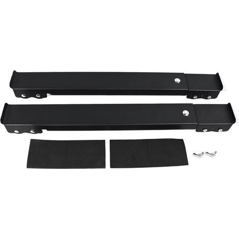 Untergestell für Waschmaschine und Kühlschrank, robuste, ausziehbare Geräterollen, mobiles Waschmaschinenuntergestell, Möbelroller mit Bremse und 24 Rädern, Schwarz (1/5)