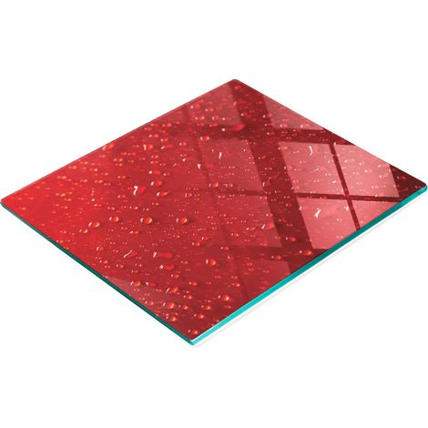 Elegante e resistente tagliere da cucina in vetro con motivo a gocce d'acqua, 60x52 cm. (1/5)