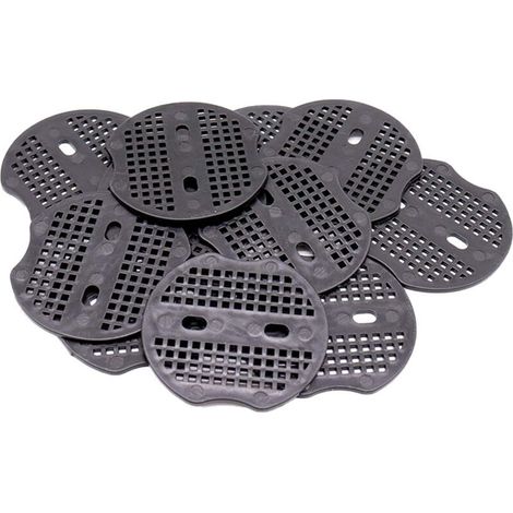 100 Stück festes Stück – 7 x 6 cm für Stahl-Befestigungspfähle, zum Befestigen von Unkrautvlies, Bodenblättern (schwarz) - Crezuo