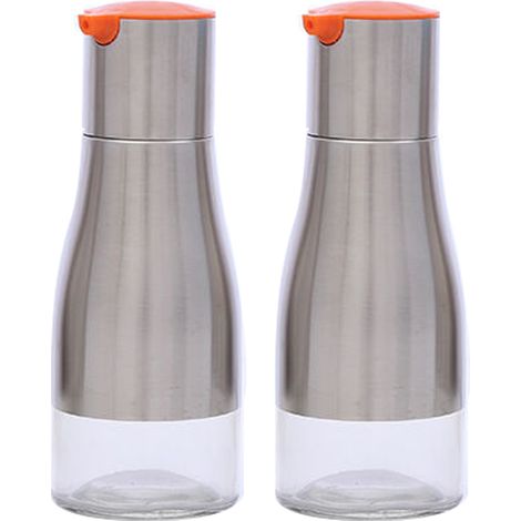 Distributeur D Huile Et De Vinaigre - Acier Inoxydable Brossé - Verre Trempé - 500 Ml - Lot De 2 (1/5)