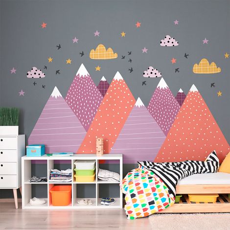 Stickers enfant montagnes scandinaves jumanka 50 x 75 cm (1/5)