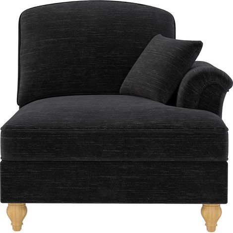 Canapé Windsor RSF en tissu chenille, avec 1 coussin confortable inclus, couleur noir (1/5)