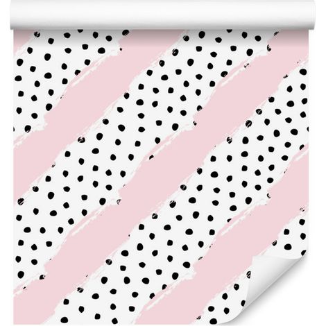 Papel pintado de rayas punteadas para salón y dormitorio, 50x1000 cm (1/5)