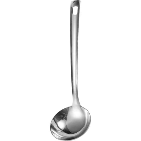 Set di utensili da cucina in acciaio inox composto da spatola, mestolo, recipiente per scolare, spatola per teppanyaki e mini spatola per wok.