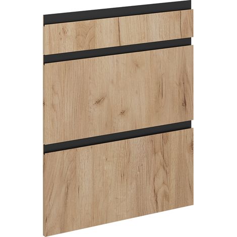 Façade de cuisine R-Line, Chêne de force doré, 59.6x70.4cm façade de meuble pour meuble bas à tiroirs, Vicco (1/5)