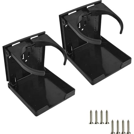 2 Pièces Porte-Gobelet Voiture Pliable, Support Bouteille Ajustable 60–100 mm en Plastique ABS, Rangement Tasse et Canette pour Voiture, Camping-Car, Bateau ou Camion (1/5)