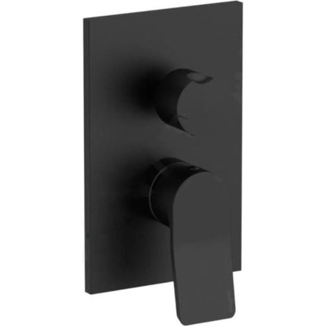 RUBINETTO MISCELATORE MONOCOMANDO INCASSO DOCCIA NERO OPACO 2 USCITE CON DEVIATORE MECCANICO SERIE T - 1/2 - NERO OPACO  - PAF