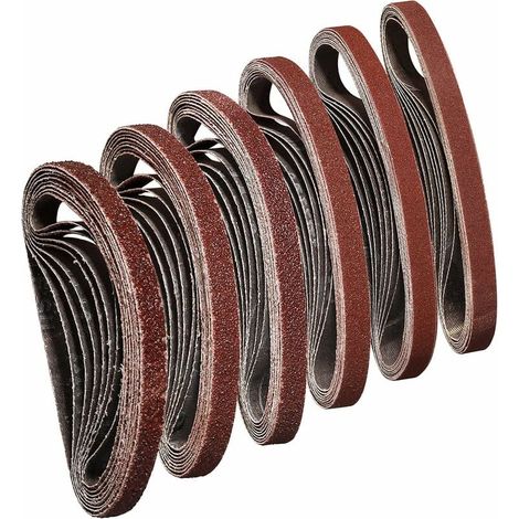 [JAMAIS UTILISÉ]INHHUB Courroie 10X330 mm Courroie abrasive 40/60/80/120/180/240 pour poncer, polir et dépoussiérer, idéale pour le bois (48 pcs)-INHHUB (1/5)