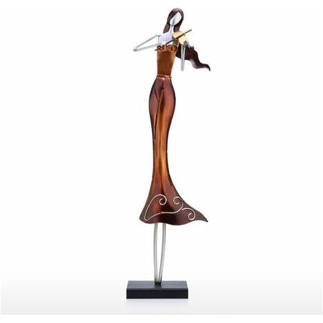 Sculpture Joueur De Violon - En Fer Forgé À La Main - Décoration Intérieure Bureau Étagère - Ornement Artistique Moderne - 1 Pièce