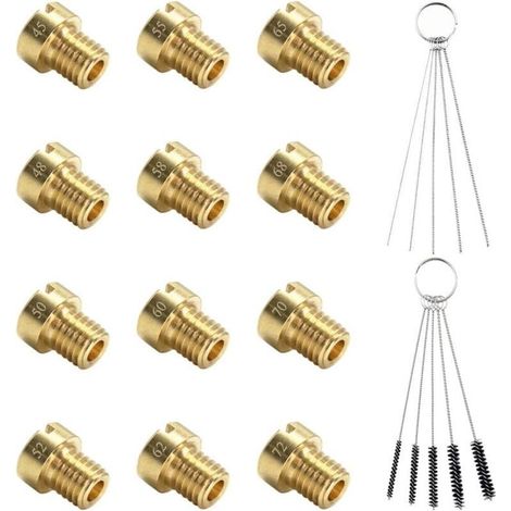 12 Pièces Gicleur Carburateur 5mm Jet Principal de Carburateur Kit de Gicleur Principal de Carburateur 45 48 50 52 55 58 60 62 65 68 70 72 Remplacement Pour Carburateur Dellorto PHBG PHVA (1/4)