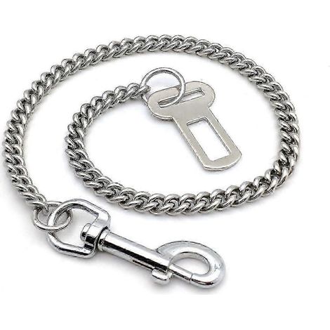 Ceinture de sécurité en acier inoxydable pour chien, harnais de sécurité résistant aux morsures pour siège auto pour grands chiens (1/4)