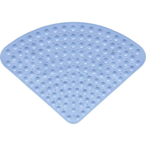 Tapis de Douche d'angle antidérapant pour Cabine de Douche de Salle de Bain Tapis antidérapant avec ventouses Trous de Drainage Tapis (Light Blue54cm) (1/5)