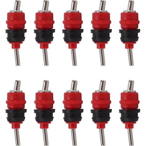 10 pièces Buse d'abreuvoir automatique à bille rouge pour volailles, 360 degrés pour poules et canards (1/5)
