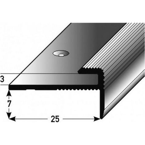 PROVISTON Einfassprofil 25 x 10 x 1000 mm Aluminium eloxiert Abschlussprofil Silber Geriffelt Gebohrt