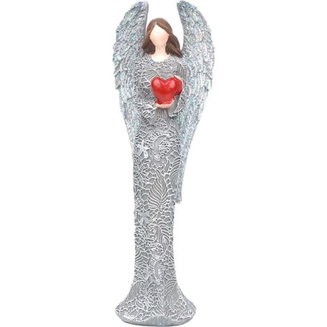 Ornement En Forme De Coeur - Décoration De Bureau En Résine Avec Jupon En Dentelle - Pour Salon Chambre Ou Porche - Idéal Pour Fêtes Et Occasions Spéciales - Lot De 1