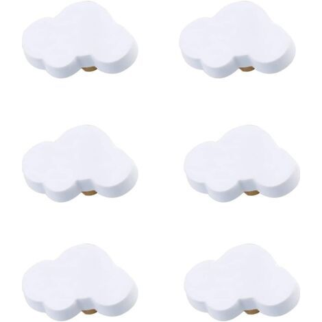 BUNTHAUS Set mit 6 Cartoon-förmigen Schubladenknöpfen aus weichem Gummi für Kinder, Mädchen, Jungen, Schränke, Spielzeug, Bücherregal (Wolke) (1/5)