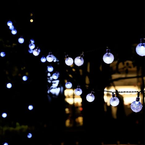 MINKUROW Stringa Di Luci Solari Da Esterno 50led 7m Luci A Sfera Di Cristallo Con 8 Modalità Luci Da Patio Multicolori Impermeabili Per Giardino Cortile Portico Decorazione Della Festa Nuziale (1/5)