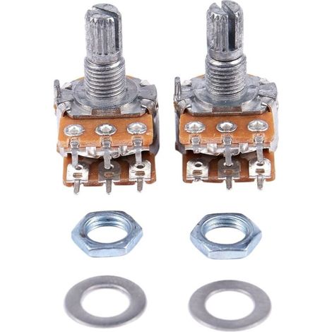 2 Pcs B50K 50K Ohms 6 bornes double rotatif coniques potentiometres lineaires (1/4)