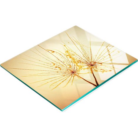 Tabla de cortar decorativa de vidrio templado para cocina, diseño de diente de león, 60x52 cm. (1/5)