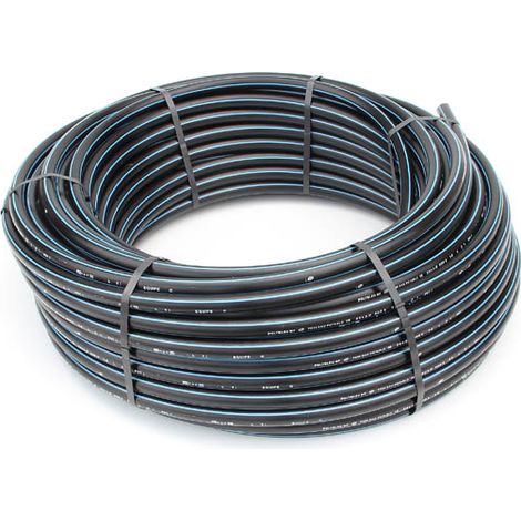 Tuyau polyéthylène haute densité bande bleue 100m – Ø25mm – Pression 20 bars – Adduction eau potable