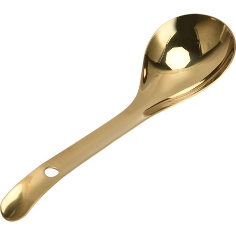 Vergoldeter Reislöffel aus Edelstahl 304, großer, dicker Suppenlöffel für Kantinen, zum Servieren von Suppe und Reis, für den Hausgebrauch. (1/5)