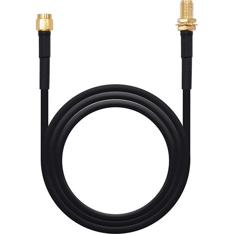 Nanocable câble d'extension d'antenne sans fil sma femelle vers sma mâle 4m - couleur noir