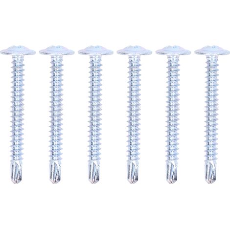 50 Vis à Bois Autoforeuses Tête Ronde Acier Galvanisé 4,2x38mm avec Rondelle pour Fixation Murale (1/5)