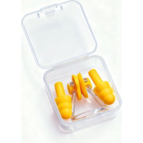 JSSEVN-5 Pares de tapones para los oídos de silicona, ideales para dormir, nadar, impermeables, reutilizables y con reducción de ruido. (1/5)
