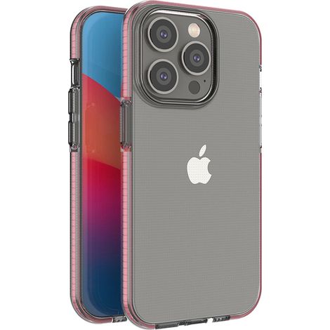 Spring Case iPhone 14 Pro Silikonhülle mit Rahmen, Hellrosa (1/4)