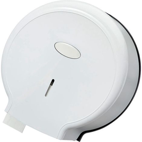 Distributeur de papier toilette jumbo, sans perforation, étanche, mural, pour rouleau unique, blanc (1/5)