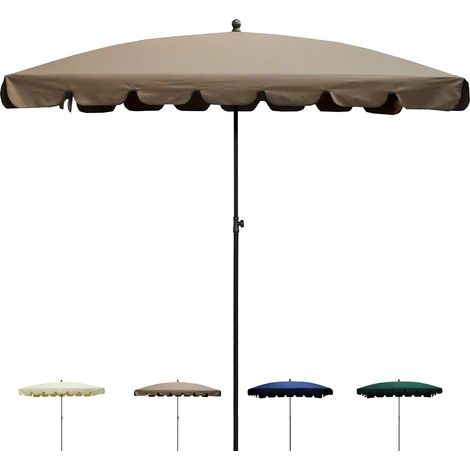 Parasol rectangulaire antivent d'extérieur design Allegro 86R - Marron (1/5)