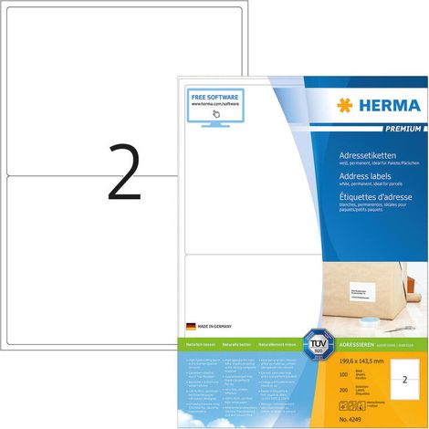 Herma Premium etiquetas de dirección blancas formato A4 200 piezas (1/4)