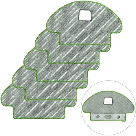 Tampons humides lavables - compatible avec IRobot Roomba Combo - compatible avec Ecovacs Deebot Ozmo 930/937/960 - Microfibre pour - 5 pièces (1/5)