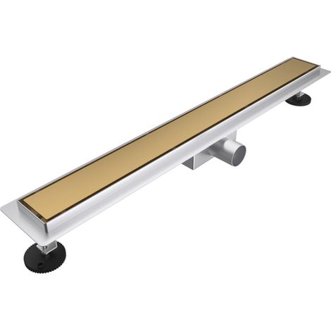 FugaFlow Eccelente Anta caniveau de douche - 100cm - grille fermée - bride de sol - Laiton brossé PVD (Or)