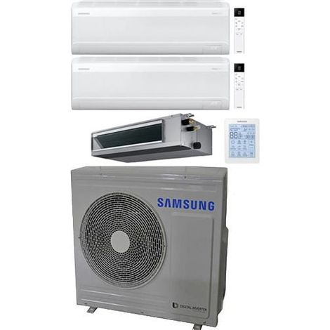 Samsung Windfree Avant S2 Wifi + Kanalisiertes R32 Trial Split Inverter 9000 + 9000 + 12000 BTU Klimaanlage mit E.U. AJ068TXJ3KG/EU NEU 2025 Klasse A++/A+