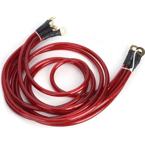 Kit de câble de masse voiture 5 points universel, fil de terre renforcé, système de mise à la terre pour modification, rouge. (1/4)
