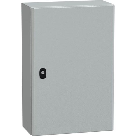 Spacial S3D plain door with mount.plate. H600xW400xD200.IP66 IK10 RAL7035. - NSYS3D6420P (1/3)