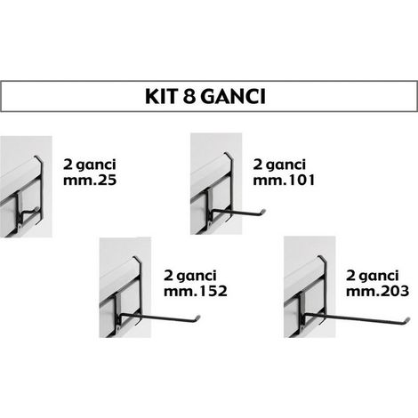 1CF SISTEMA GARAGE Kit 8 ganci