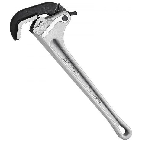 Rohrzange, 18 Zoll gerade Aluminium-Rohrzange, automatische Backeneinstellung, verstellbarer Sanitärschlüssel, leicht zu tragen, ergonomischer Griff, aufhängbares Design, für Wasserleitungen, Autorepa (1/5)