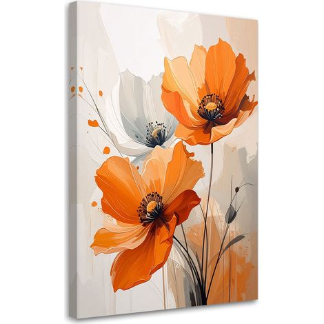 Quadro su tela, Fiori d'arancio in una composizione moderna e suggestiva. - 70x100 (1/2)