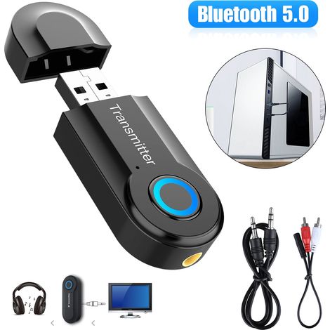 Transmetteur Bluetooth - Récepteur Bluetooth - 2-en-1 - Pour TV PC CD - Mode Émetteur et Récepteur - USB Alimenté - Port 3,5 mm et RCA - 1 Pièce (1/5)