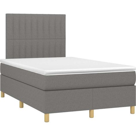 Maison Exclusive - Giroletto a Molle con Materasso Grigio Scuro 120x190cm Tessuto (1/5)