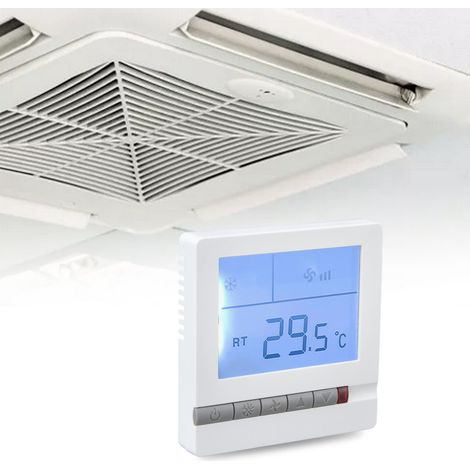 Thermostat de climatiseur AC220V 815F avec fonction de ventilation, interrupteur de panneau de climatisation, régulateur de température pour hôtels, thermostat (1/5)