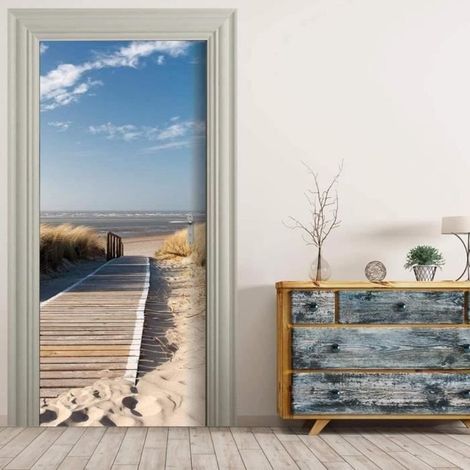 Papier peint autocollant pour porte - Affiche de porte - Autocollant de porte 3D Image de porte DIY auto-adhésive (95x215cm) (1/4)
