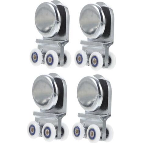 Set mit 4 verstärkten Schiebetürrollen, ideal für Badezimmeraccessoires - Crezuo