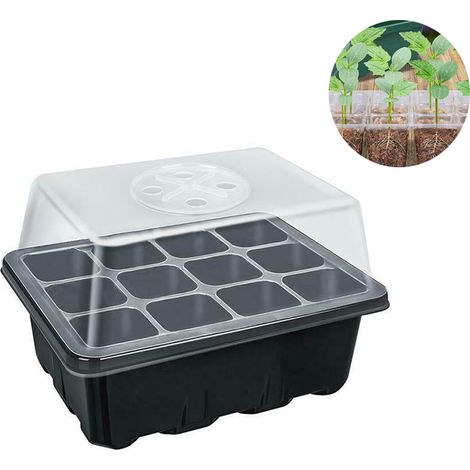 Plateau de semis 12 trous pour jardin maison balcon, support de culture de plants, bac de germination (1/3)