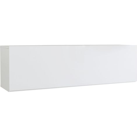 Composad Pensile della Linea MUNDI con 1 Ribalta, Mobile Soggiorno, Moderno ed Elegante, (LxAxP) 123x35,7x28,5 cm, Colore Bianco Laccato, Made in Italy (1/5)
