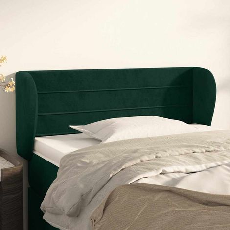 vidaXL Cabecero de terciopelo verde oscuro 93x23x78/88 cm (1/5)