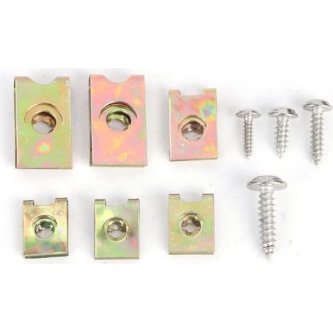 Shipenophy Clips de type U Assortiment d'écrous à clips en U pour voiture, 6/8/10/12, fixations de garniture auto garniture (1/4)